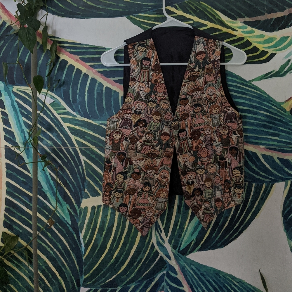 Vintage Embroidered Children of the World Vest